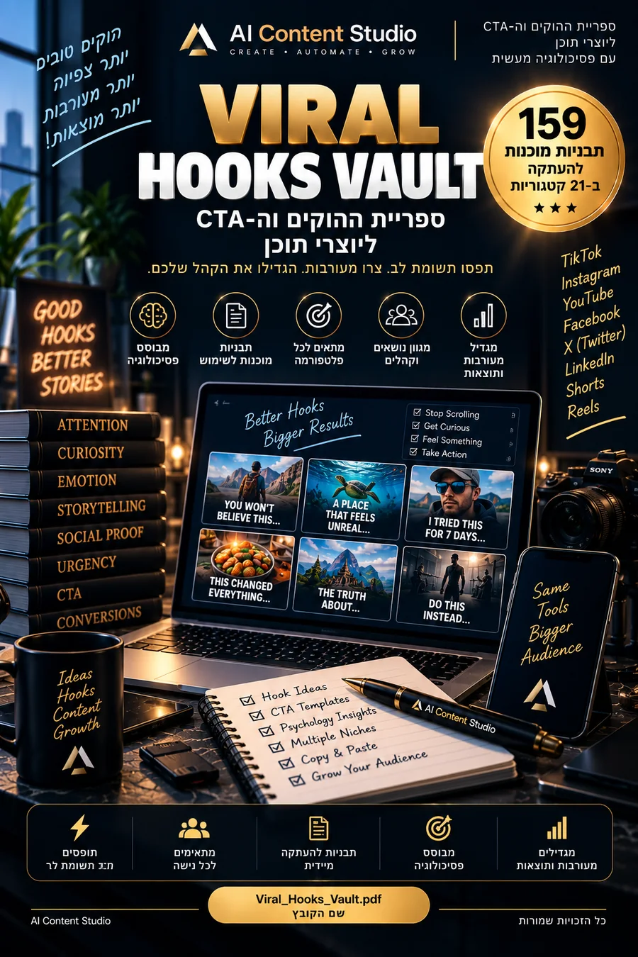 כריכת Viral Hooks Vault