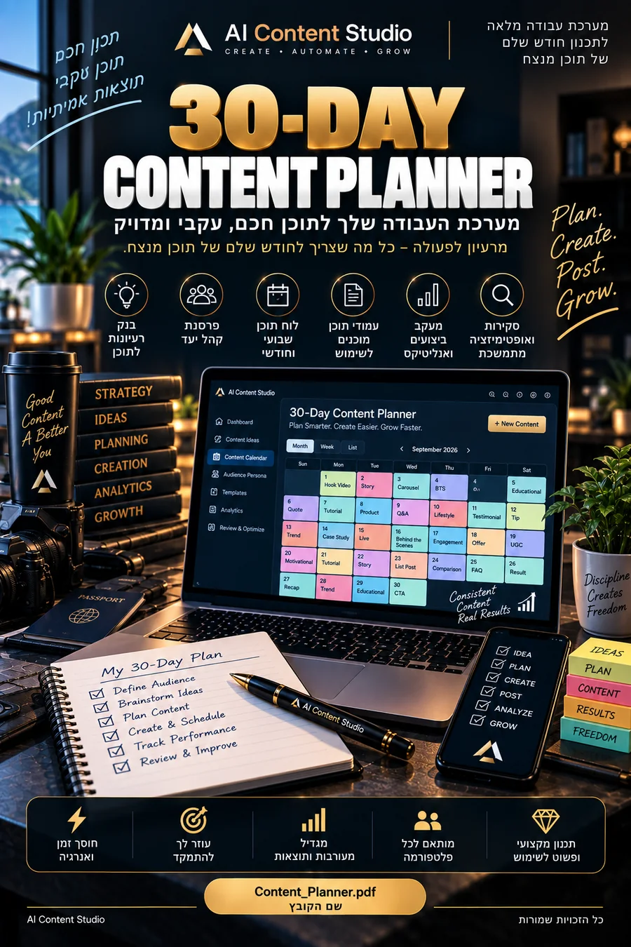 כריכת 30-Day Content Planner