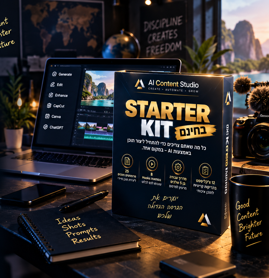 AI Content Studio Starter Kit — ערכת יצירת תוכן חינמית